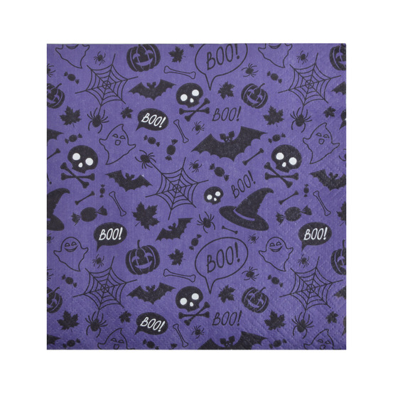 Lot de 20 serviettes en papier motif halloween orange
