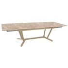 Table de jardin vita en alu 180/230/280 x100 cm - plateau kedra - sand/downtown beige