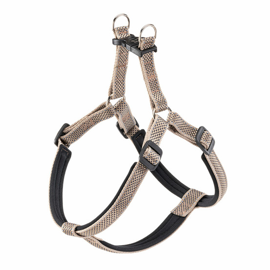 Harnais pour chiens de taille moyenne-grande réfléchissant daytona deluxe large, rembourré, marron-noir