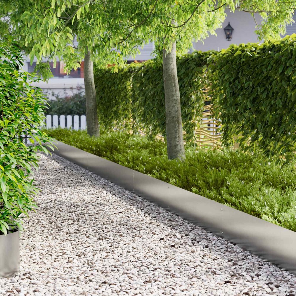 Bordure de jardin métal aménagement extérieur séparation nette 20 pcs 103x30 cm argenté