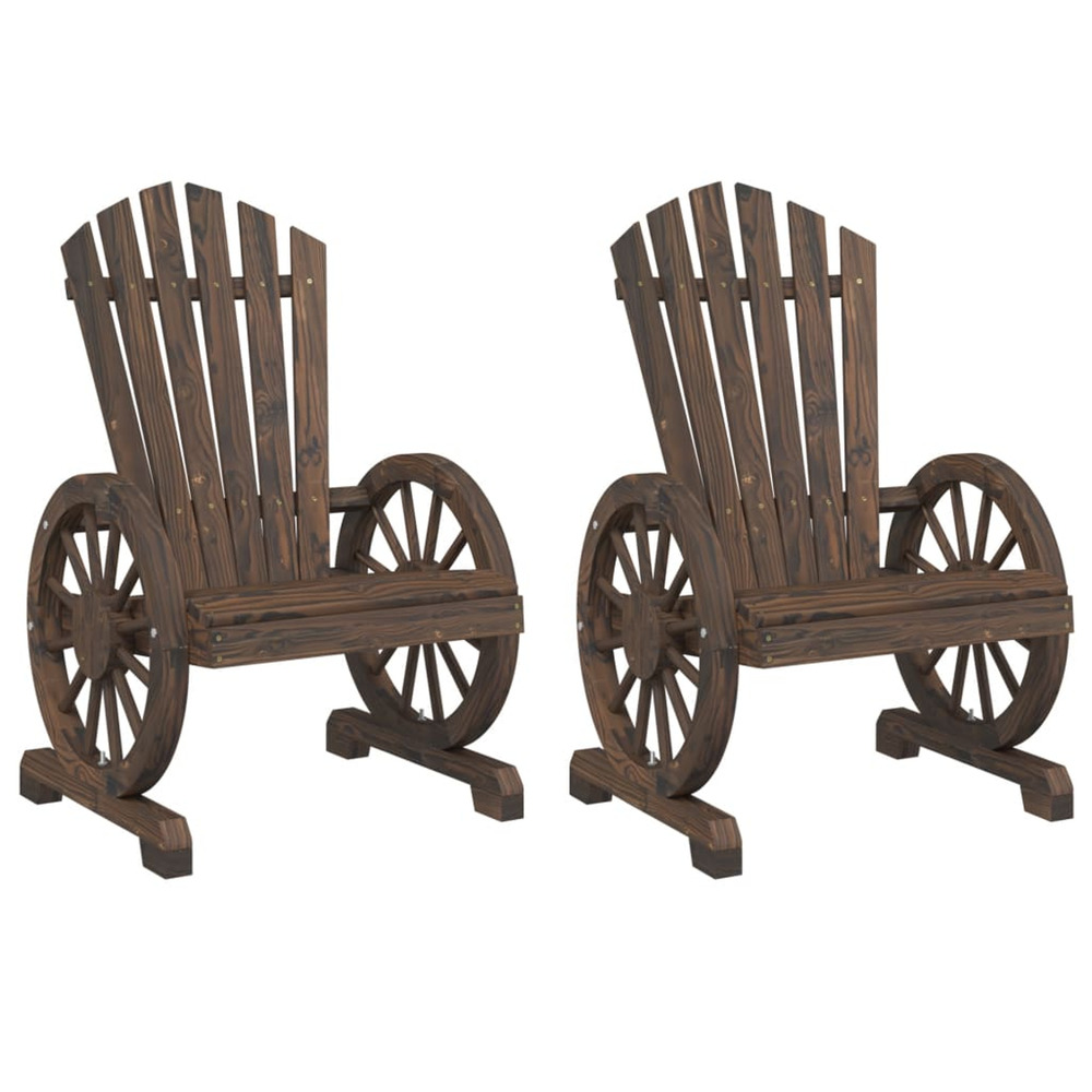 Chaises de jardin adirondack lot de 2 bois de sapin massif
