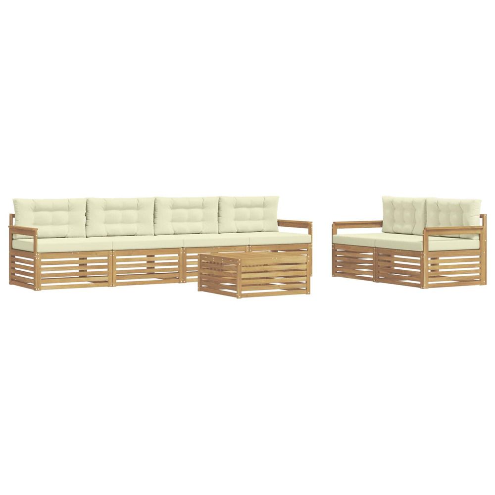 Ensemble de canapés d'extérieur 7 pc blanc et crème polyester