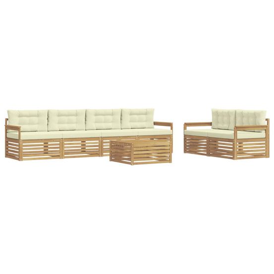 Ensemble de canapés d'extérieur 7 pc blanc et crème polyester