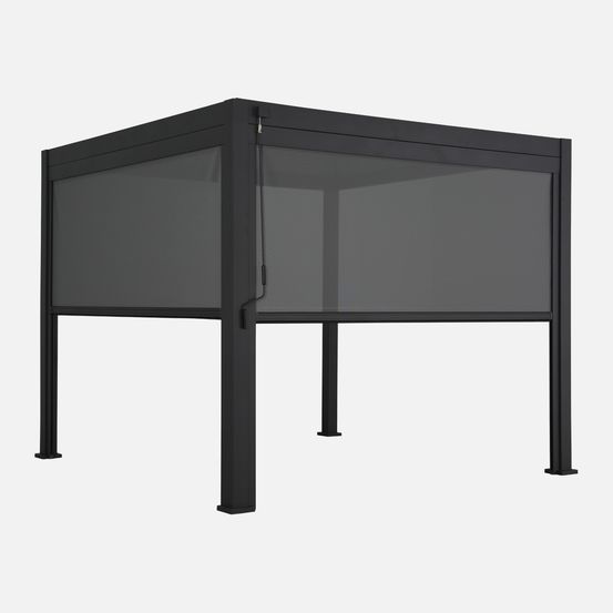 Pergola bioclimatique aluminium 3x3m v2 + 2 stores 3m triomphe