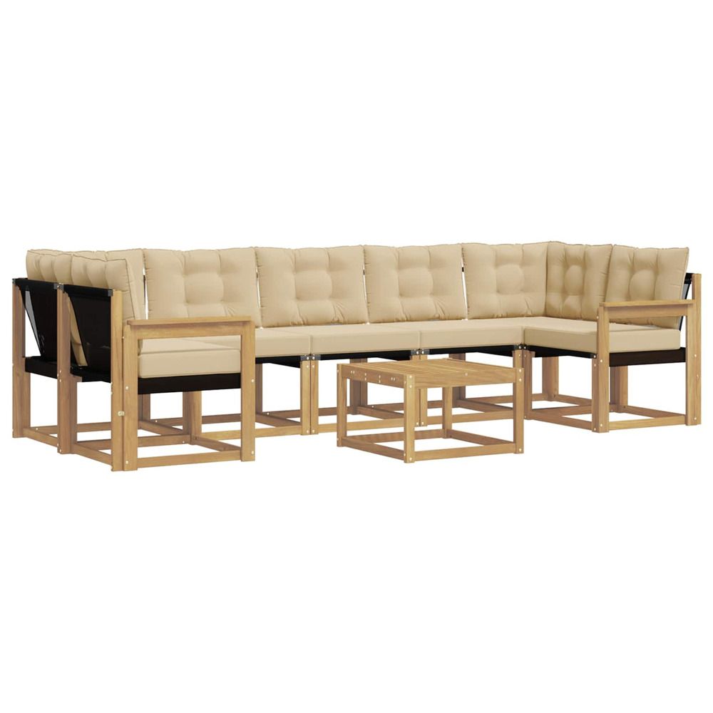 Ensemble de canapés d'extérieur 8 pc blanc et beige