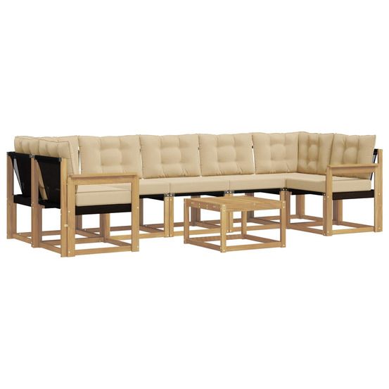 Ensemble de canapés d'extérieur 8 pc blanc et beige
