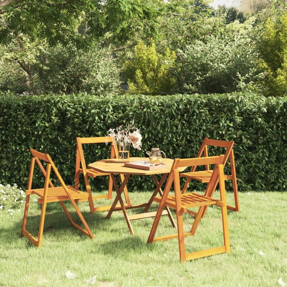 Chaises pliables de jardin lot de 4 bois d'acacia massif