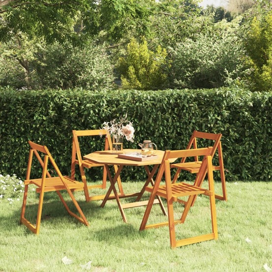 Chaises pliables de jardin lot de 4 bois d'acacia massif