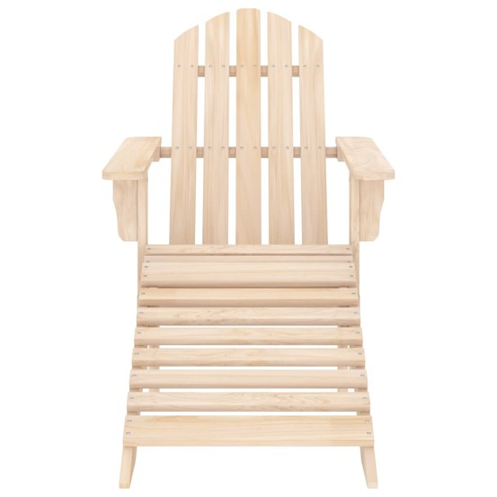 Chaise de jardin adirondack avec pouf bois de sapin solide