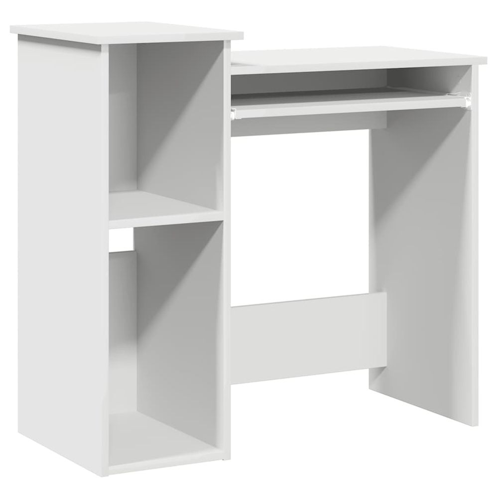 Bureau avec étagères blanc 84x40x78 cm bois d'ingénierie