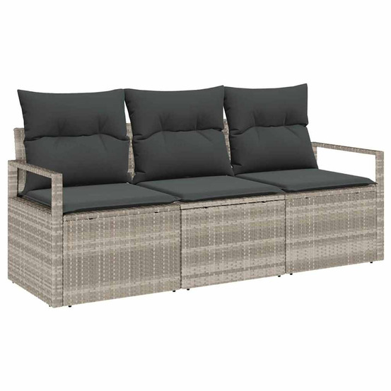 Ensemble de canapé de jardin avec coussin 3 pcs gris clair