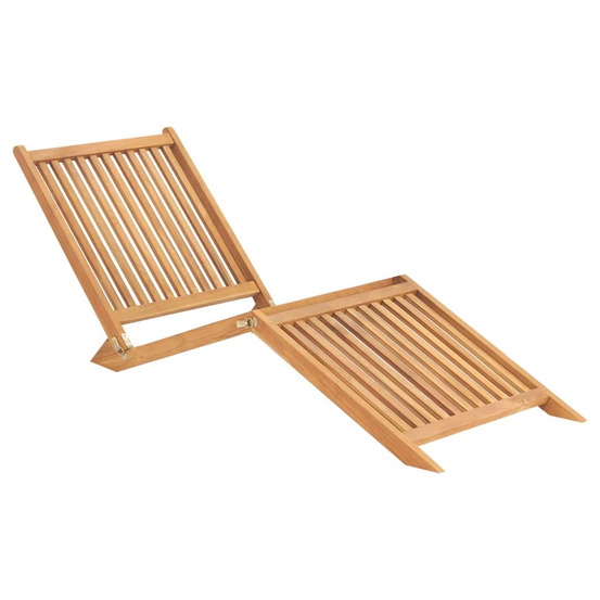 Chaise longue bois de teck solide bain de soleil