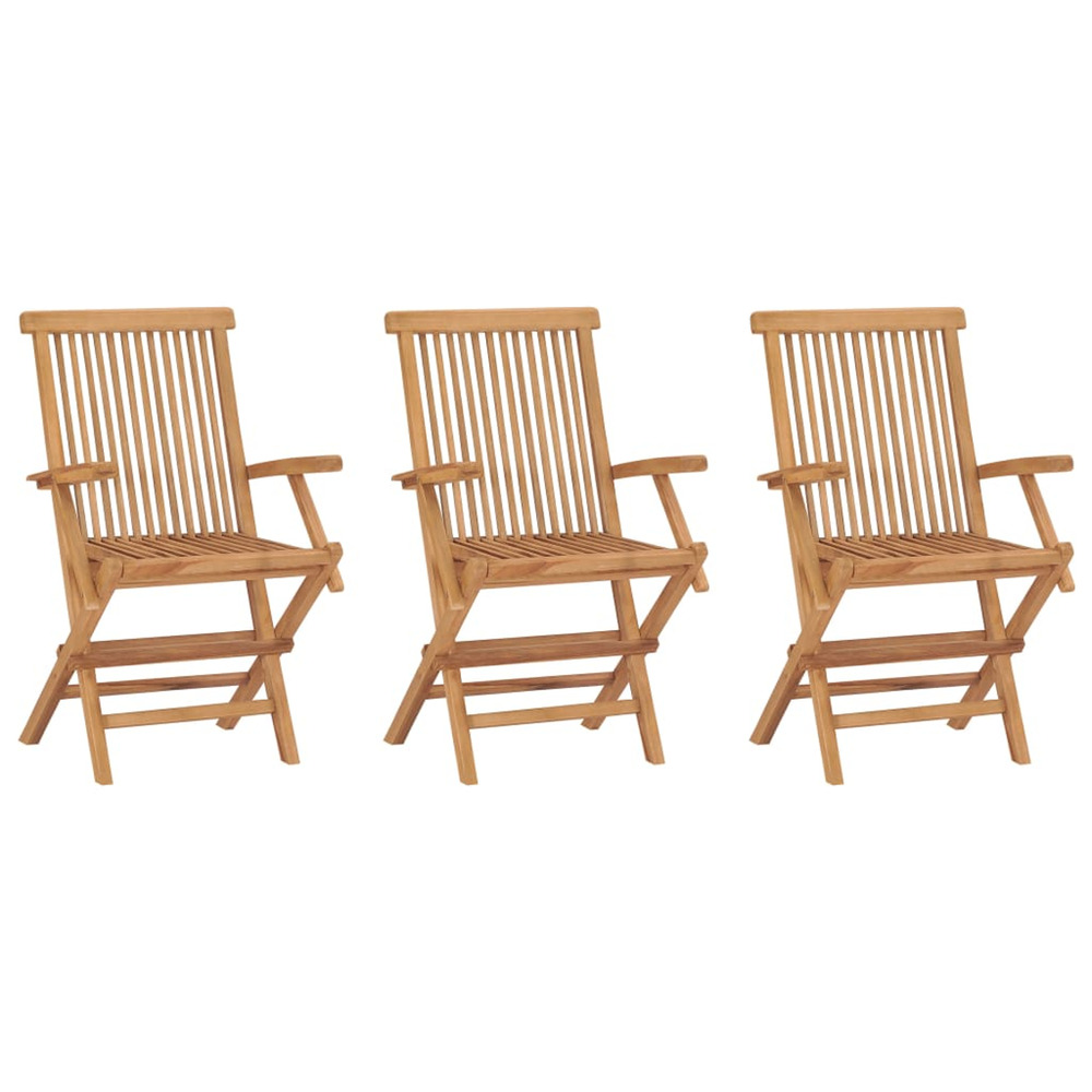 Chaises de jardin pliables lot de 3 bois de teck massif