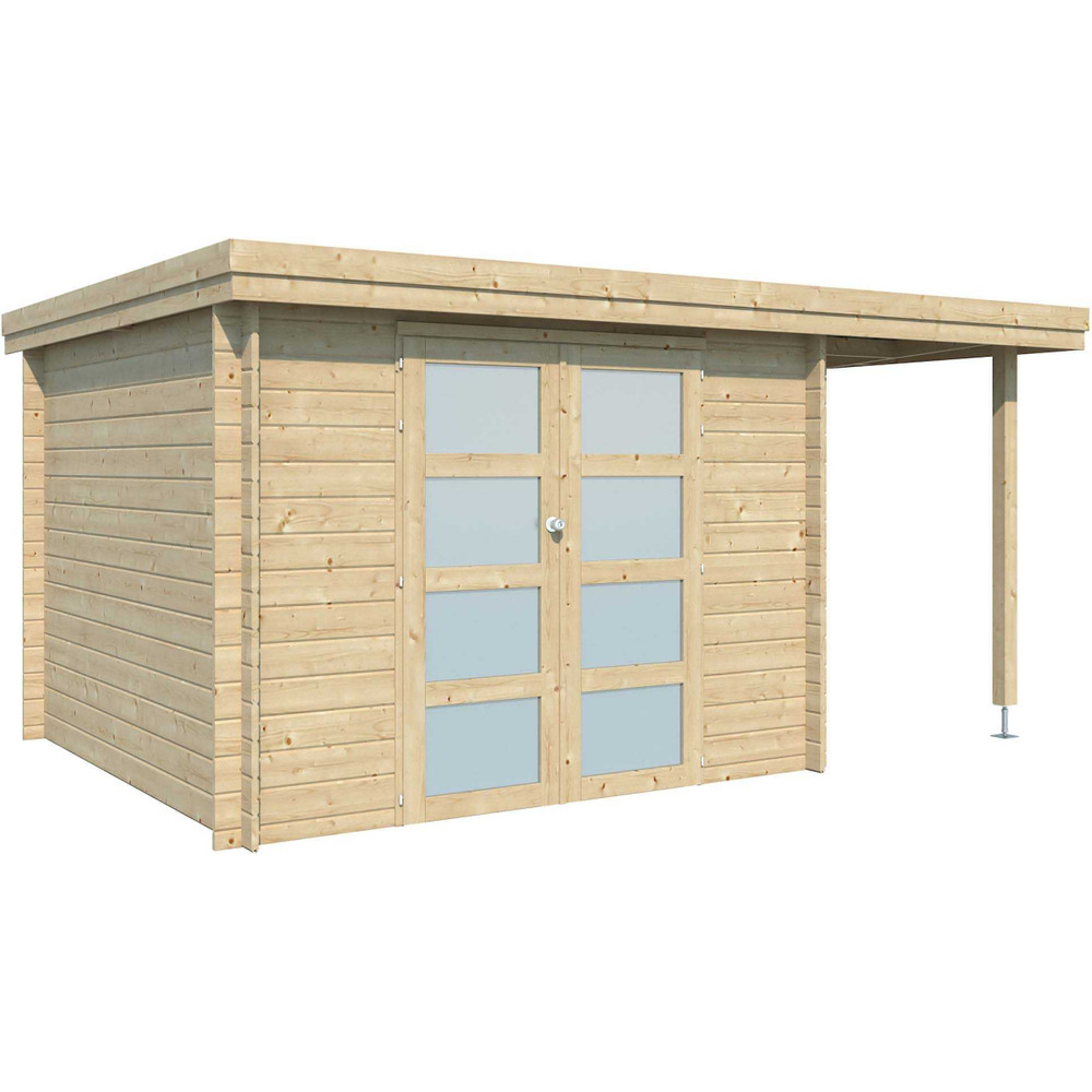 Chalet en bois 7,26 m² oregon chalet avec extension 3,97 m²