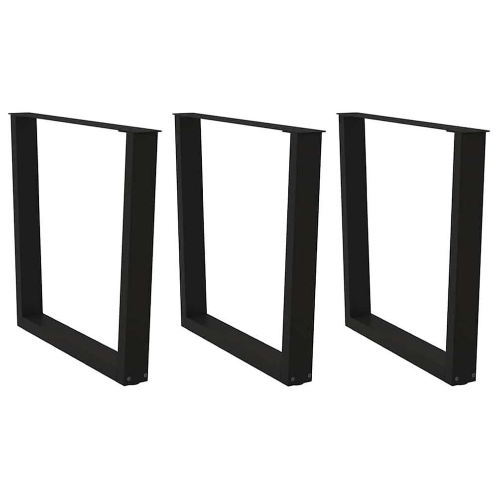 Pieds de table à manger en v 3 pièces noir 90 x (72-73,3) cm acier