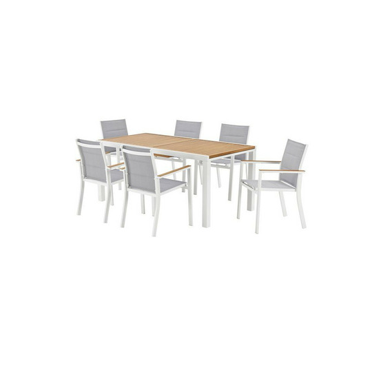 Ensemble repas de jardin - table extensible + chaises - dininglouna