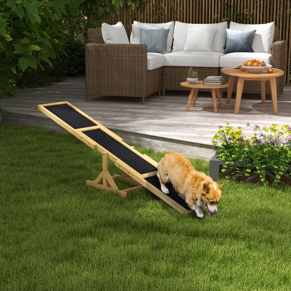 Bascule agility chien bois massif parcours dressage antidérapant 180x30cm - comfortxl pet living