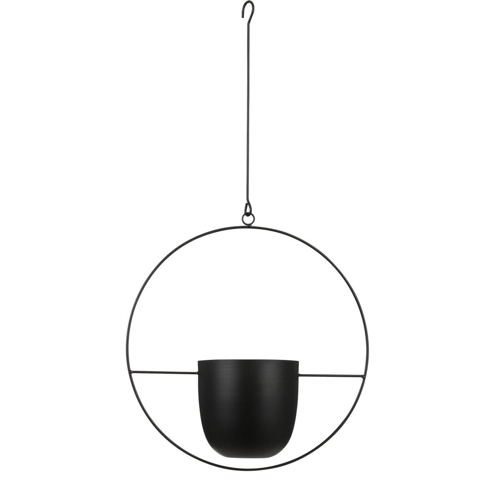 Mica decorations dexter pot de fleurs suspendu - h65 cm - noir