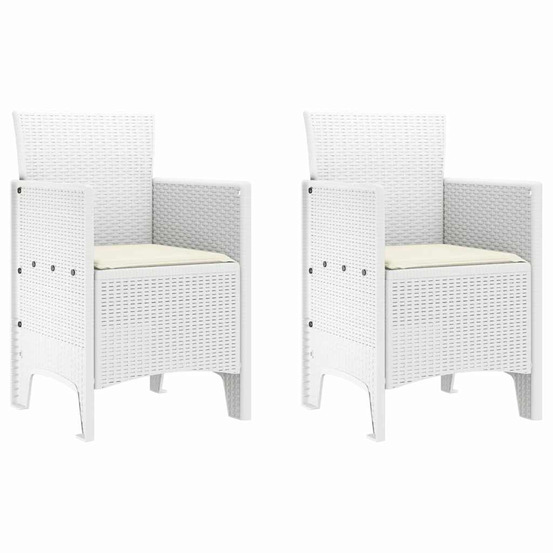 Chaise de jardin 2 pcs blanc 53 x 49 x 85 cm pp