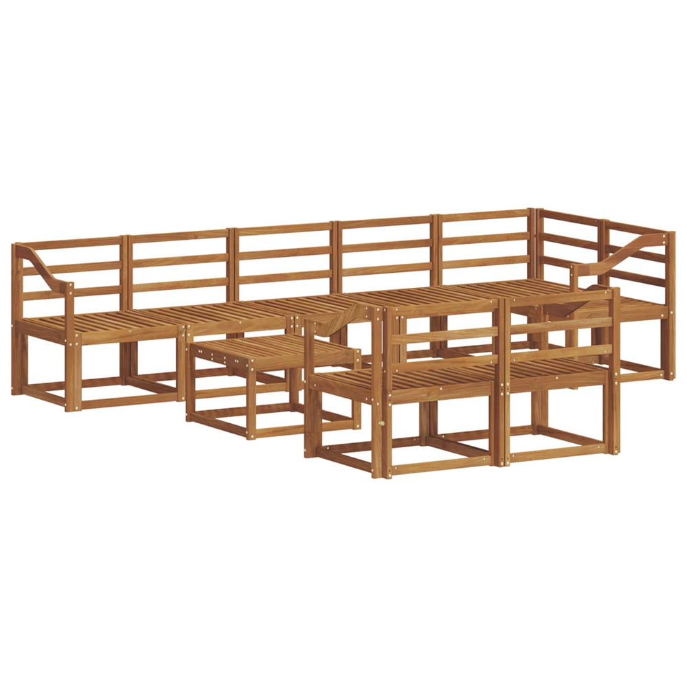 Ensemble de canapés d'extérieur 9 pcs naturel