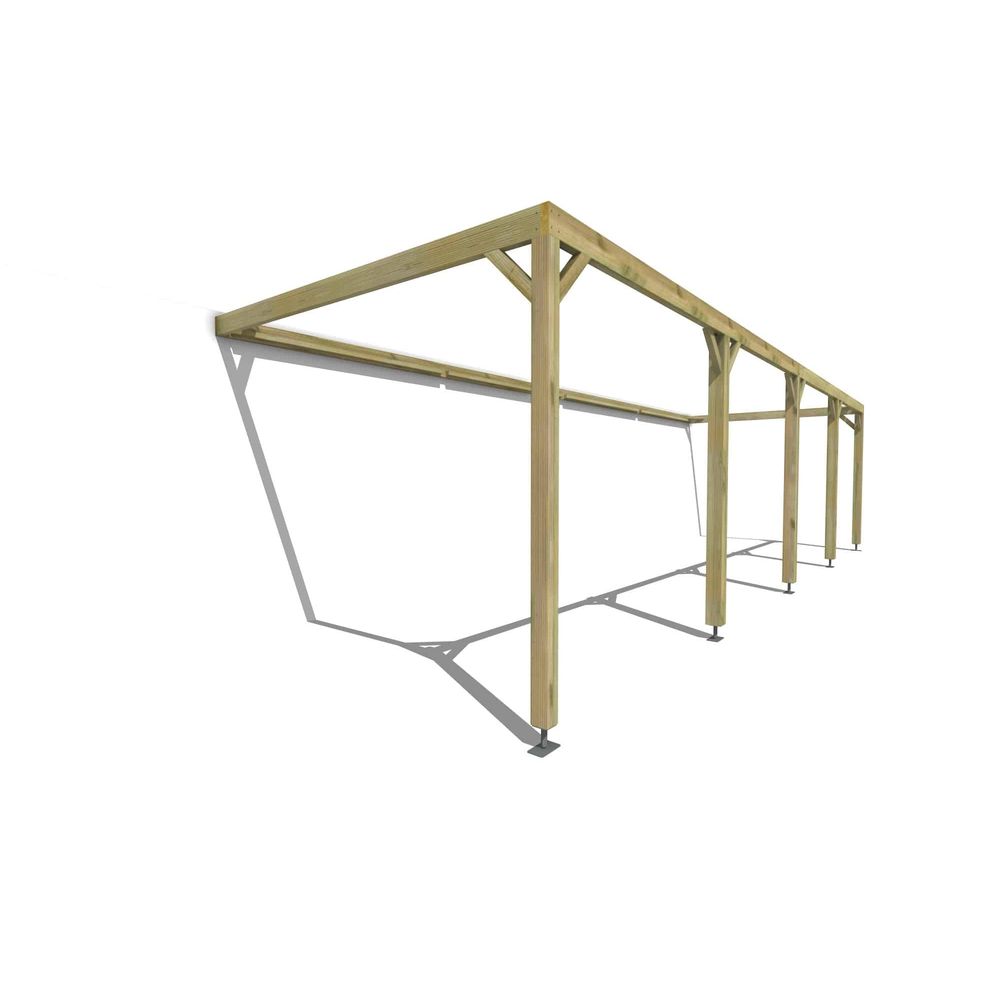 Pergola bois • 10m x 3m • adossée • cadre simple • livraison comprise