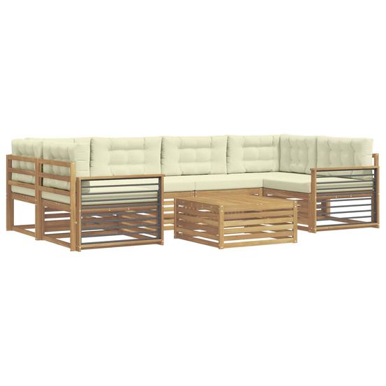 Ensemble de canapés d'extérieur 7 pc blanc et crème polyester