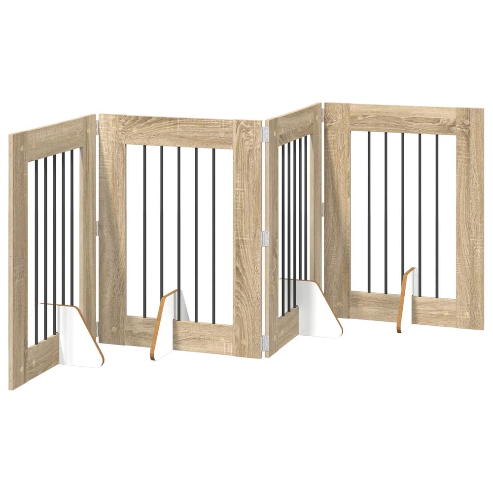 Porte de chien pliable avec supports 4 pc chêne sonoma 241 cm