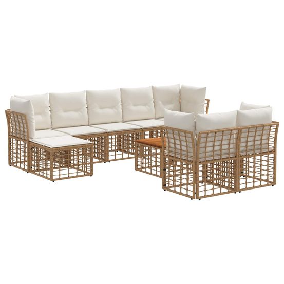 Ensemble de canapés d'extérieur 10 pc blanc naturel et crème
