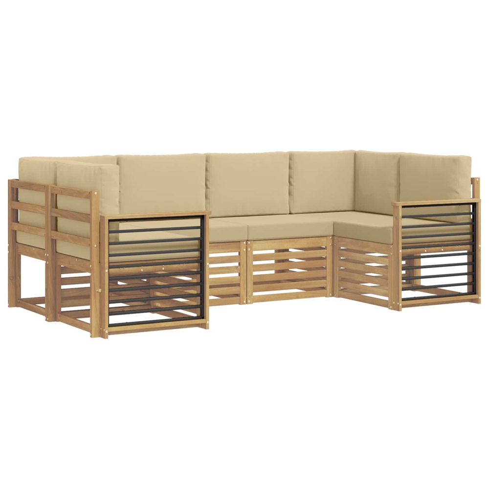 Ensemble de canapés d'extérieur 6 pc blanc et beige polyester