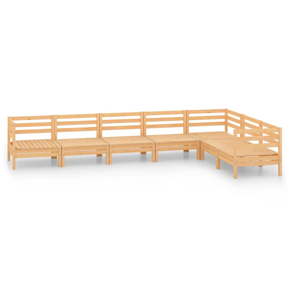 Salon de jardin 7 pcs bois de pin massif