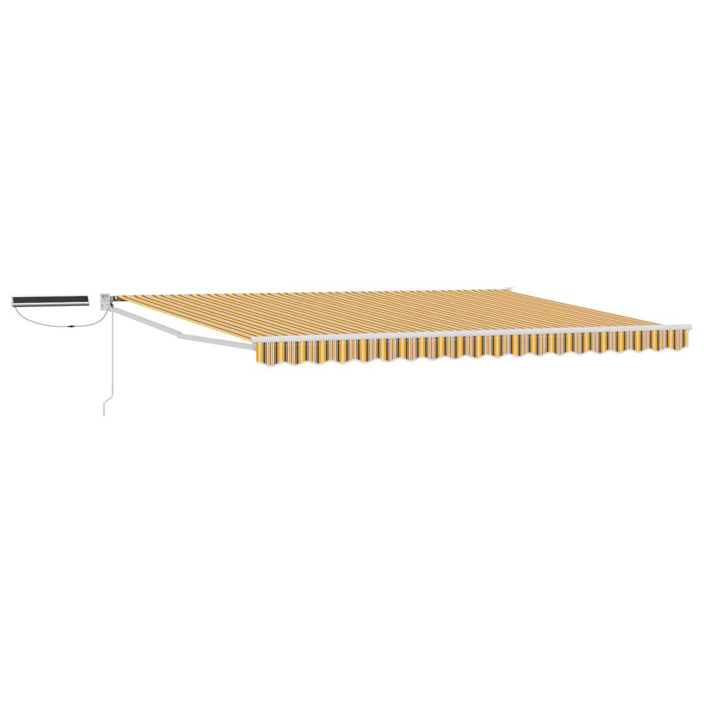 Auvent rétractable électrique jaune, gris et blanc 4,5 × 3 m