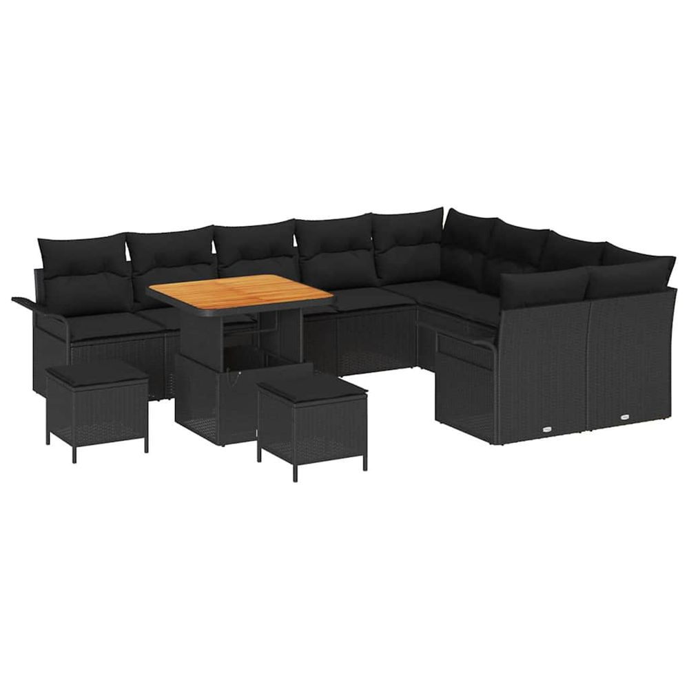 Ensemble de canapé de jardin 12 pc 11-nombre de places noir