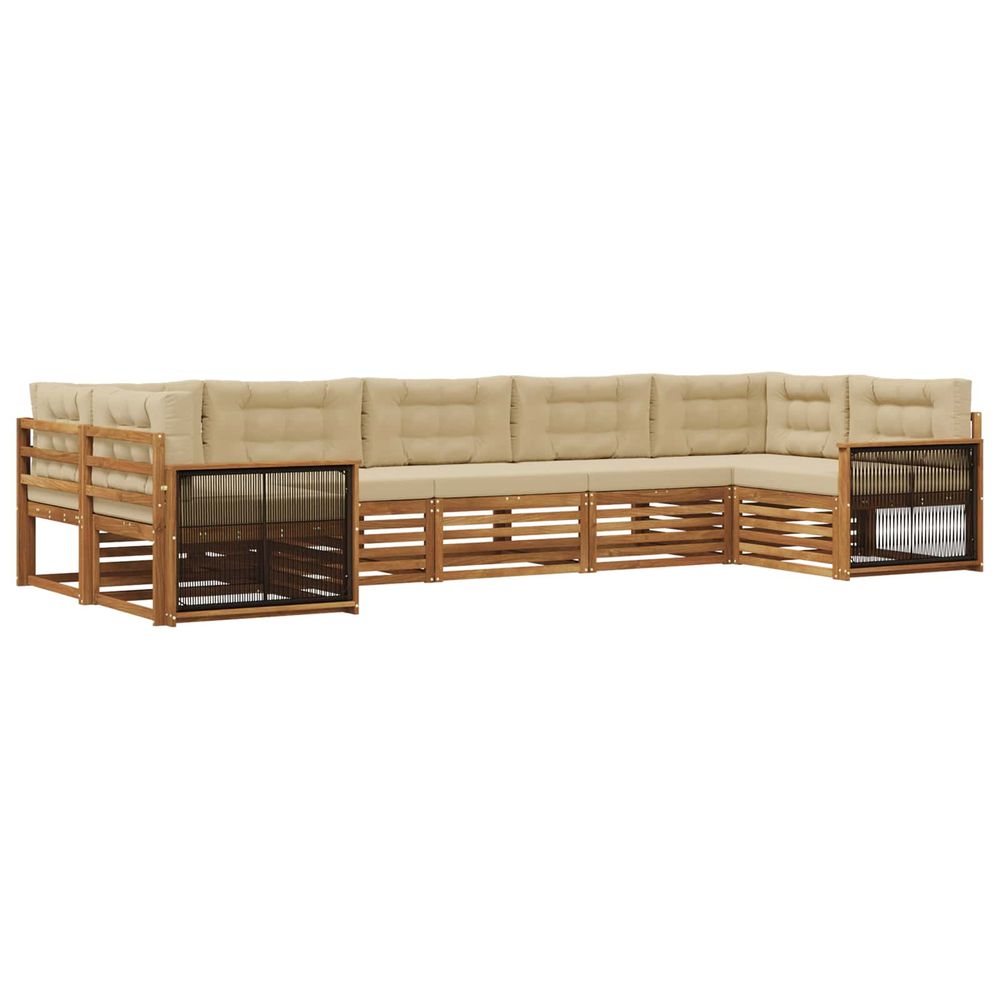 Ensemble de canapés d'extérieur 7 pc naturel et beige