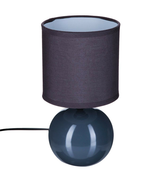 Lampe en céramique pied boule gris brillant