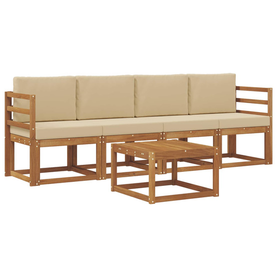 Ensemble de canapés d'extérieur 5 pcs naturel et beige