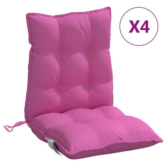 Coussins de chaise à dossier bas lot de 4 rose tissu oxford