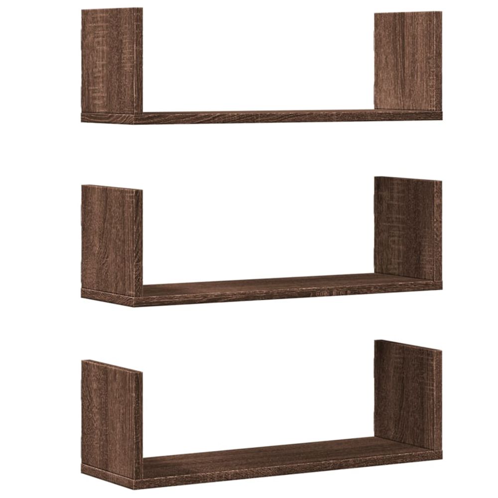 Étagères murales 3pcs chêne marron 58x18x18cm bois d'ingénierie