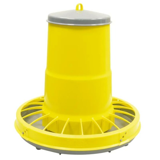 Mangeoire trémie cylindrique volailles plastique jaune 17kg