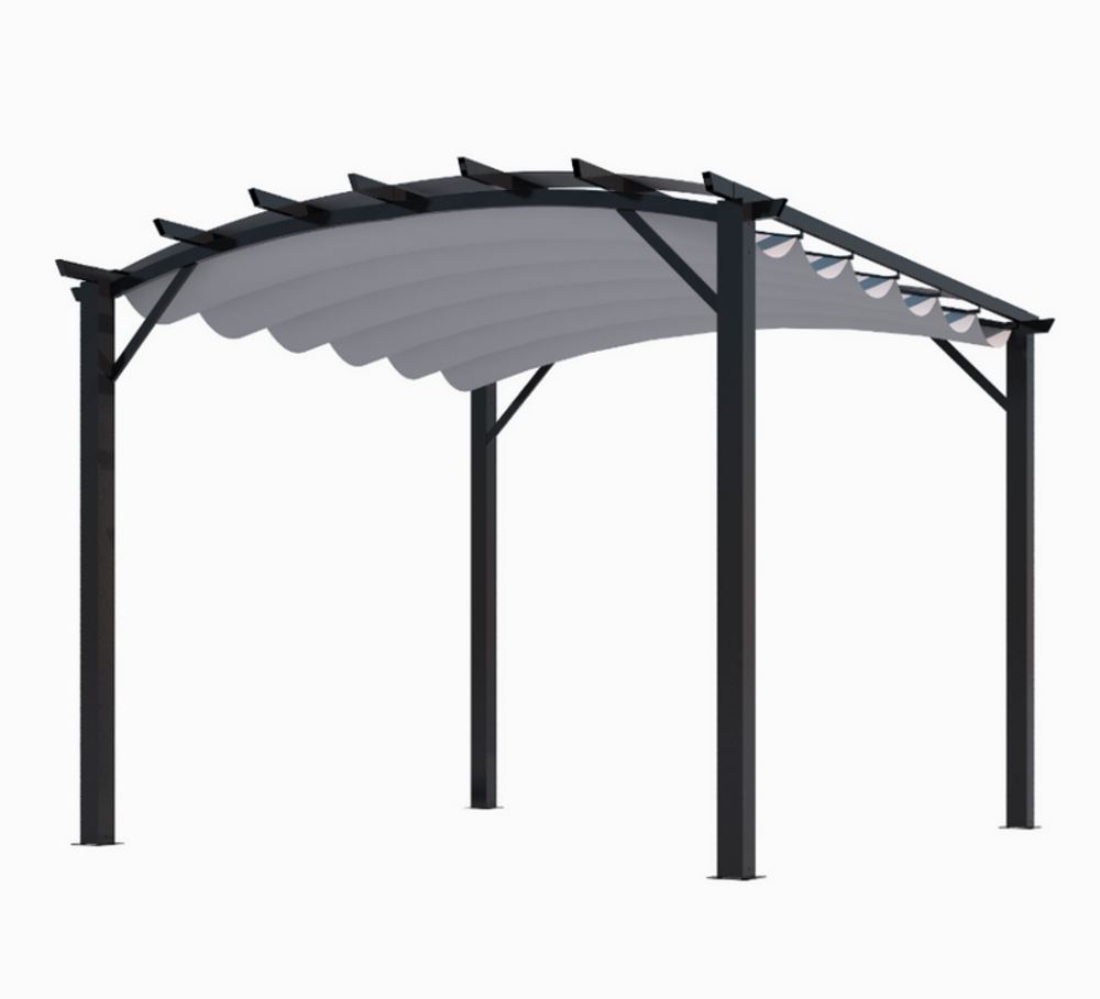 Pergola arche 11.22 m2 gris anthracite - per3433gg
