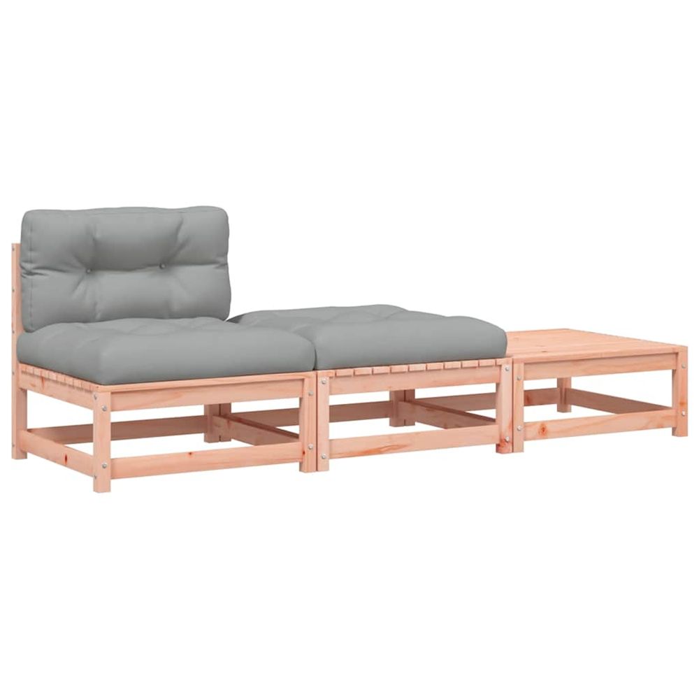 Canapé de jardin sans accoudoirs avec coussins et repose-pieds