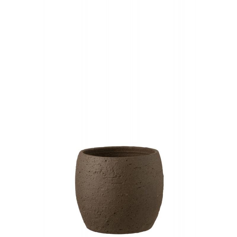 Cache pot en céramique marron 24x24x22 cm