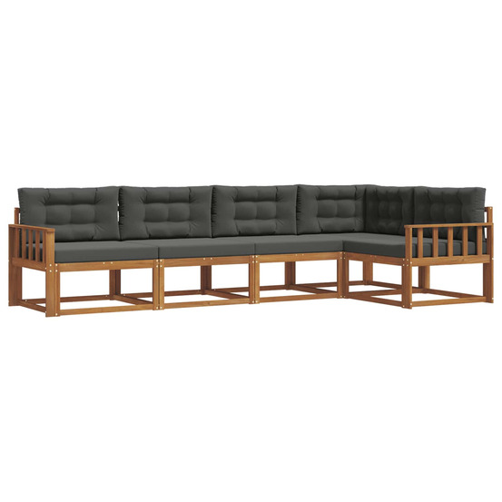 Ensemble de canapés d'extérieur 5 pcs naturel et anthracite