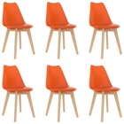 Chaises de salle à manger 6 pcs orange plastique