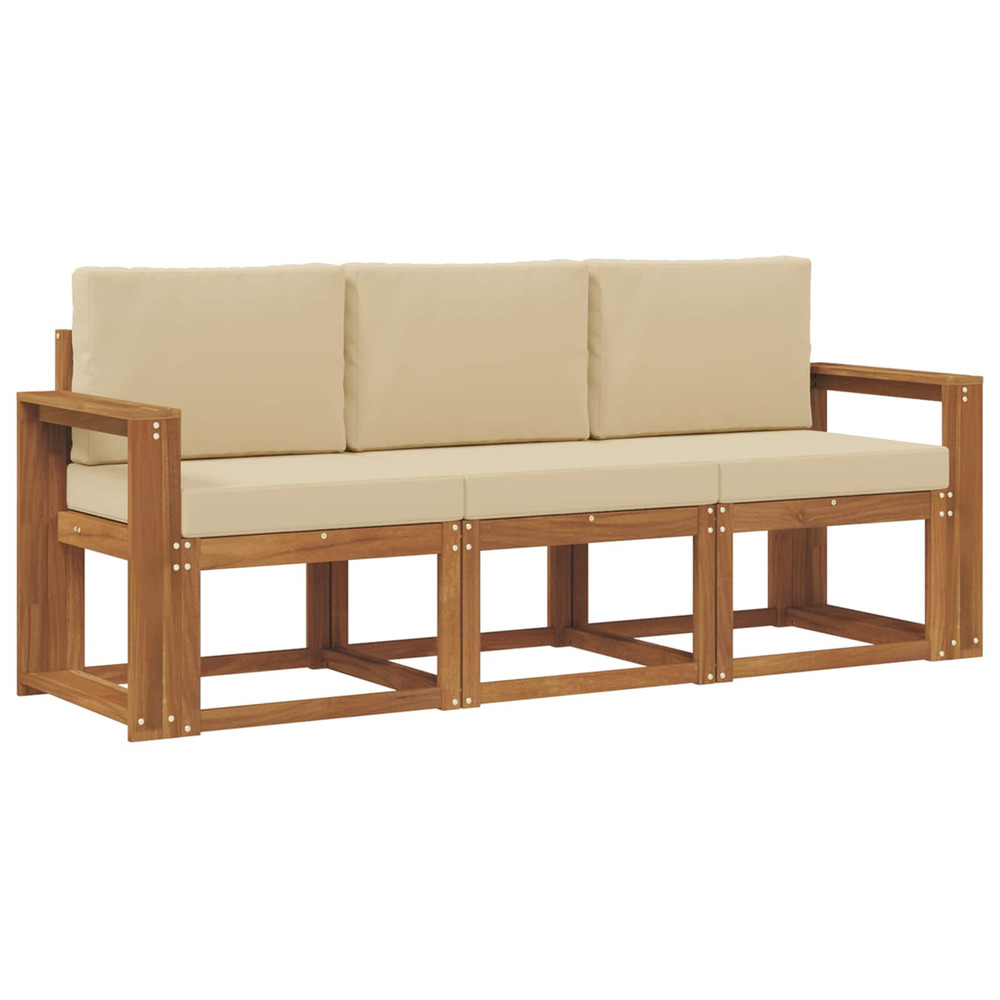 Ensemble de canapés d'extérieur 3 pcs naturel et beige