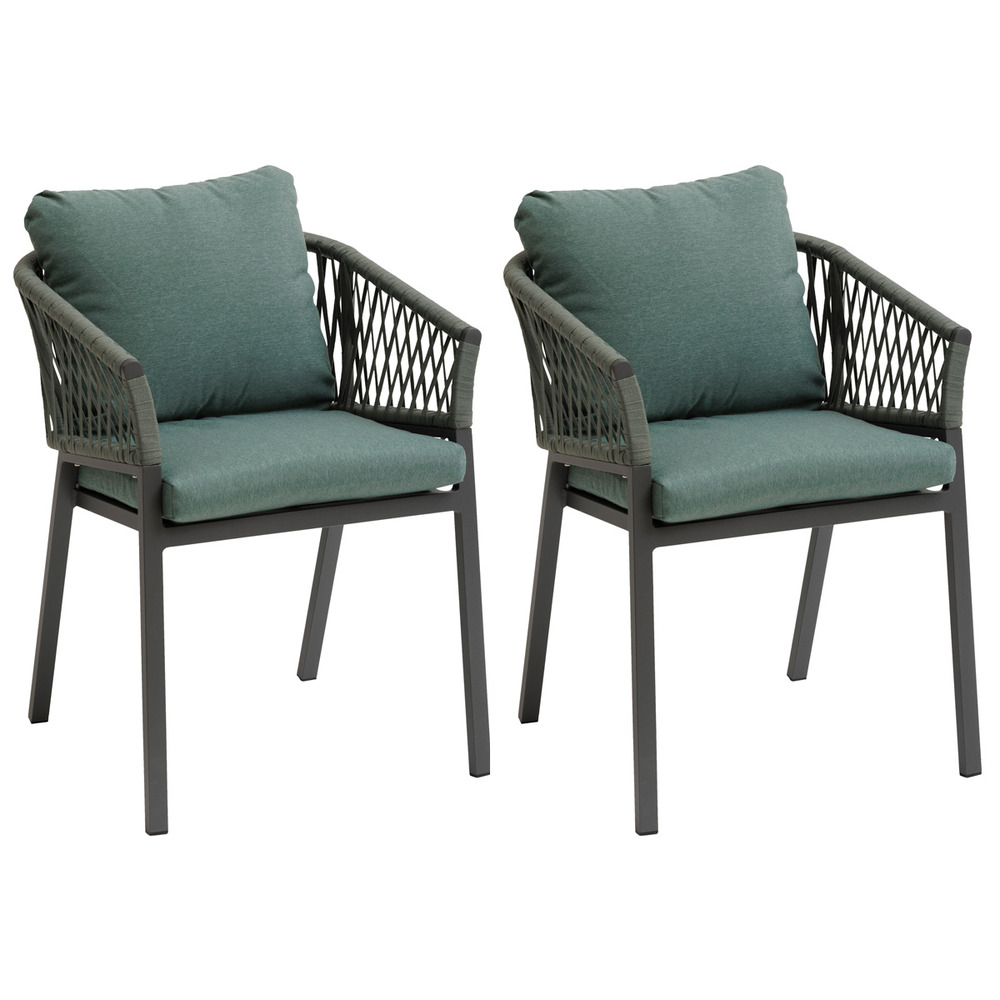 Lot de 2 fauteuils de jardin oriengo olive & graphite