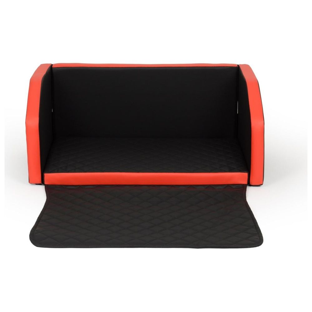 Velinda panier de voiture pliable pour chien 90x55 cm — noir-rouge