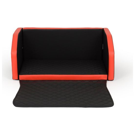 Velinda panier de voiture pliable pour chien 90x55 cm — noir-rouge