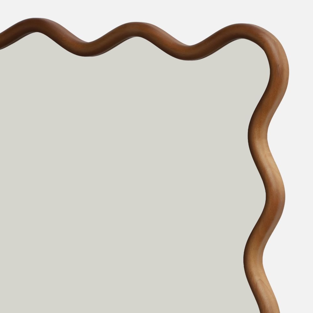 Miroir organique bois d'hévéa 92,5cm - ruby