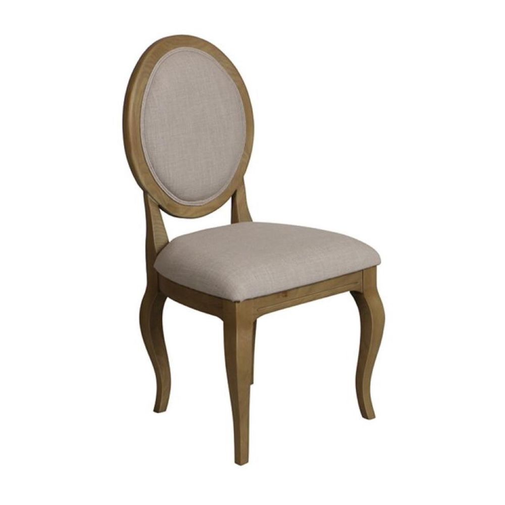 Lot de 2 chaises médaillon hortense bois beige - les étoffes interior's