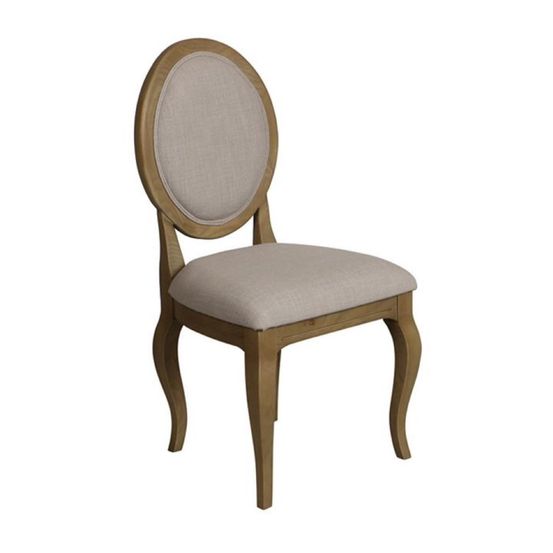 Lot de 2 chaises médaillon hortense bois beige - les étoffes interior's